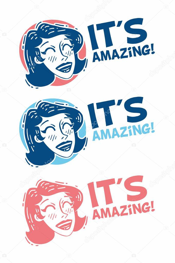 Picture it's amazing logo with the face of a very happy girl set