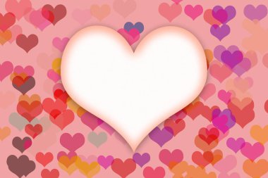 Renkli kalplerle romantik pembe arkaplan ve metin için kopyalama alanı