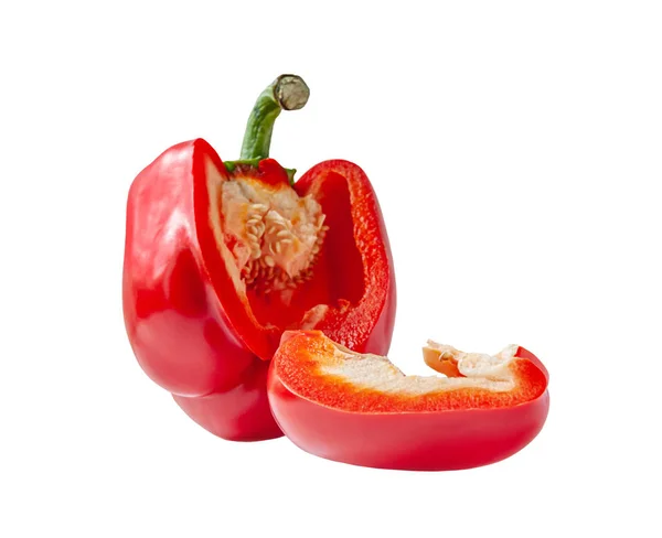 Pimiento Rojo Fresco Aislado Sobre Blanco — Foto de Stock