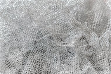Gümüş ağ kumaşının soyut arkaplanı kapat