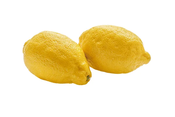 Färska Saftiga Smakrika Citroner Isolerade Vitt — Stockfoto