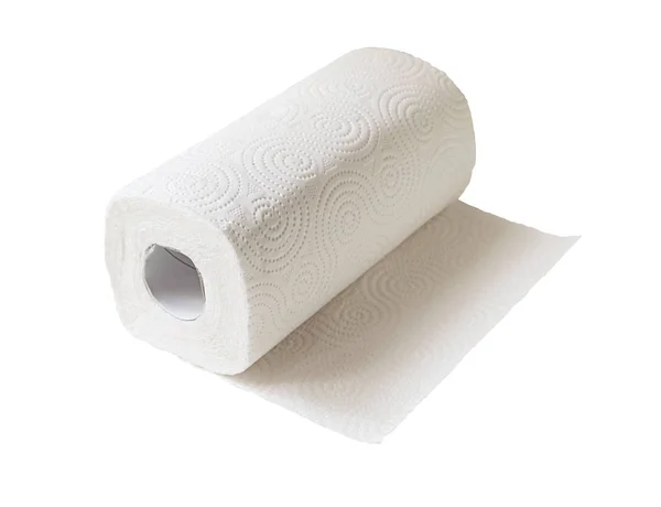 Disposable Paper Towels Roll Isolated White — Stock Photo, Image