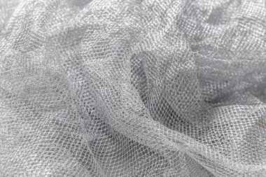 Gümüş ağ kumaşının soyut arkaplanı kapat