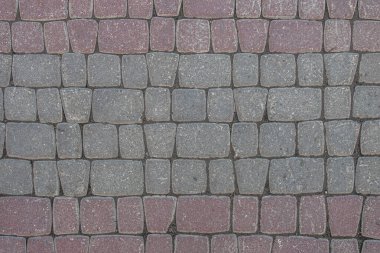 Soyut arkaplan bir bahçede iki renkli fayansla sıralanmış.