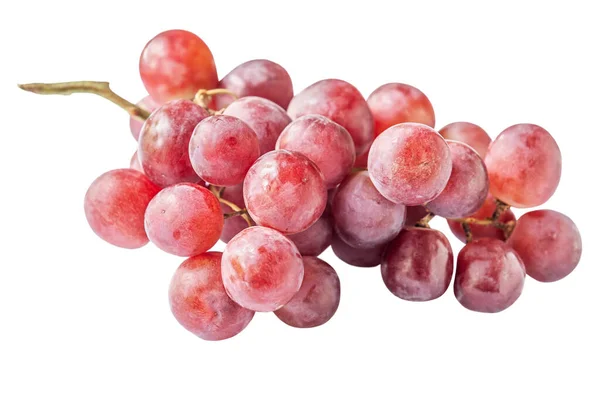 Racimo Uvas Rosadas Jugosas Dulces Aisladas Blanco — Foto de Stock