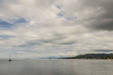 Koh Samui adasında kasvetli fırtına bulutları, Surat Thani, Tayland.