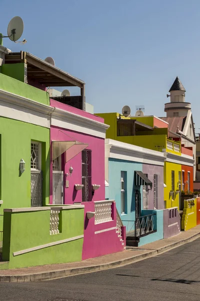 Casas coloridas Bo Kaap distrito Cidade do Cabo, África do Sul . — Fotografia de Stock