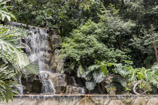 Impresionante Hermosa Cascada Los Jardines Botánicos Perdana Kuala Lumpur Malasia — Foto de Stock