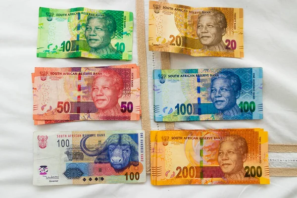 南アフリカのカラフルな紙幣 ネルソン マンデラと — ストック写真