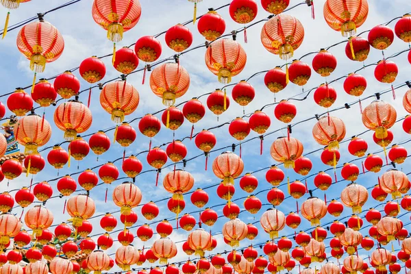 Red Chinese Lanterns Thean Hou Temple Kuala Lumpur Malaysia — Stock Photo, Image