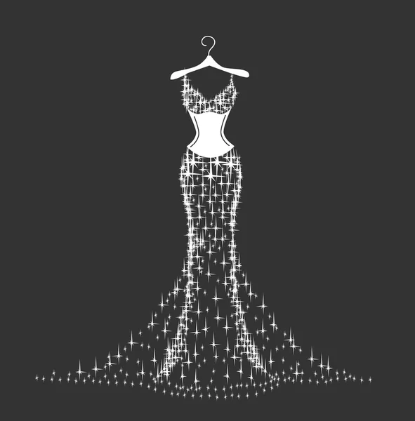 Brilantní svatební šaty — Stockový vektor