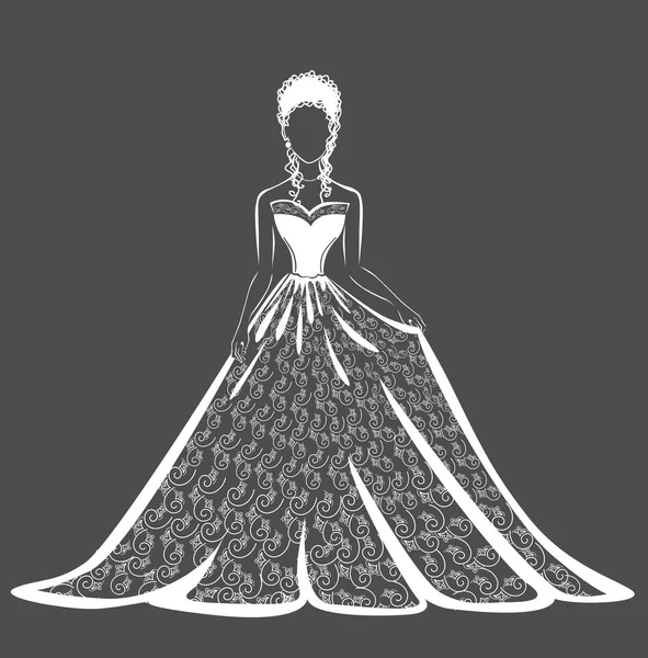 Кружевное свадебное платье — стоковый вектор