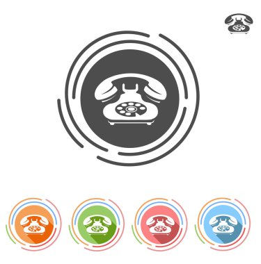 telefon düz renk simge seti