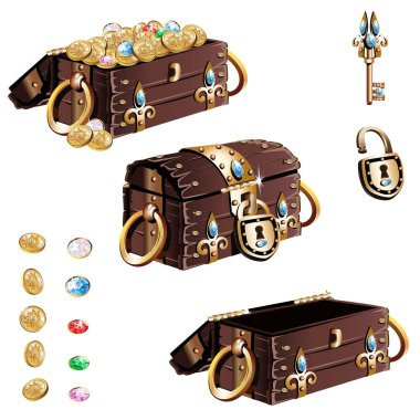 süslü Altın hazine sandığı