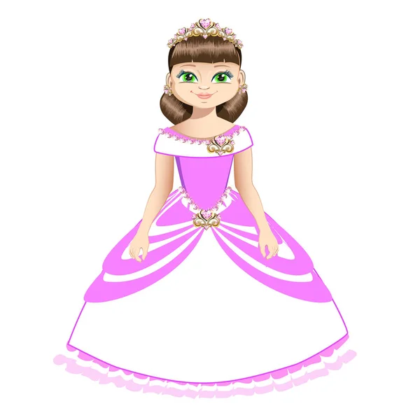 Belle princesse avec diadème — Image vectorielle