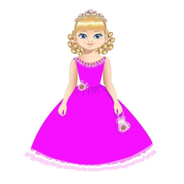 Schöne Prinzessin mit Diadem — Stockvektor