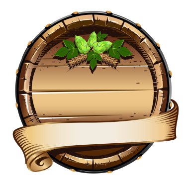 Bira varil etiket vektör çizim