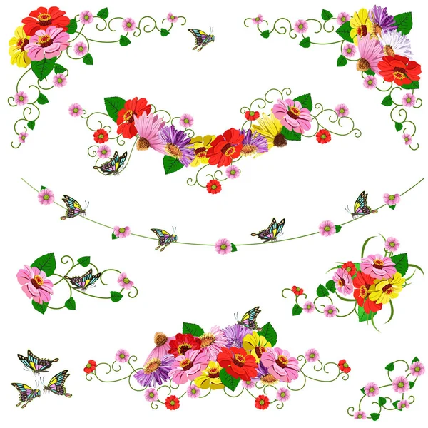 Collection florale vectorielle — Image vectorielle