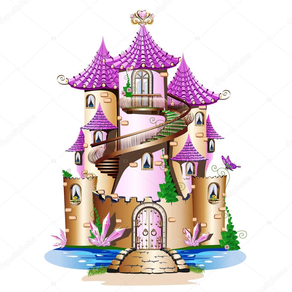Pink fairytale castle