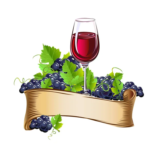 Sklenice na víno zátiší — Stockový vektor