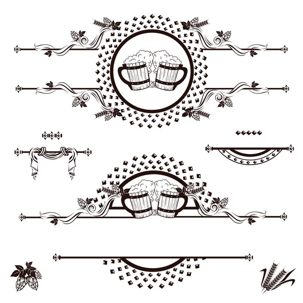 ビール メニュー セットのヴィンテージの要素 — ストックベクタ