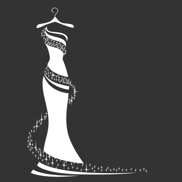 Wedding dress silhouette — Stock Vector