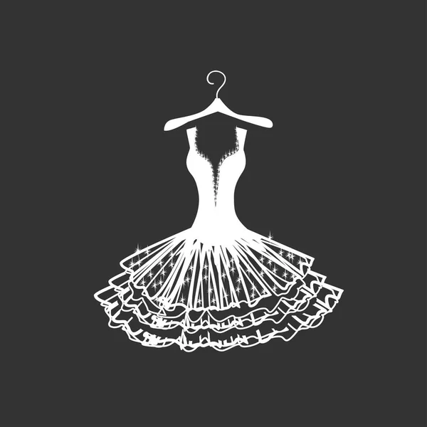 Svatební šaty silhouette — Stockový vektor