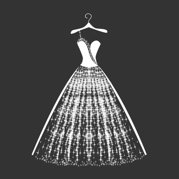 Vestido de novia silueta — Vector de stock