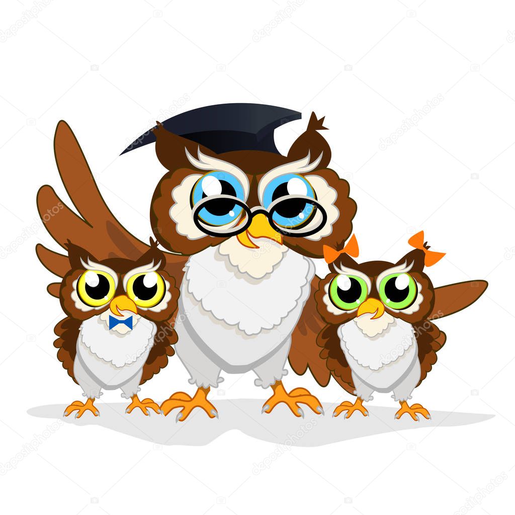 Cheerful school owl