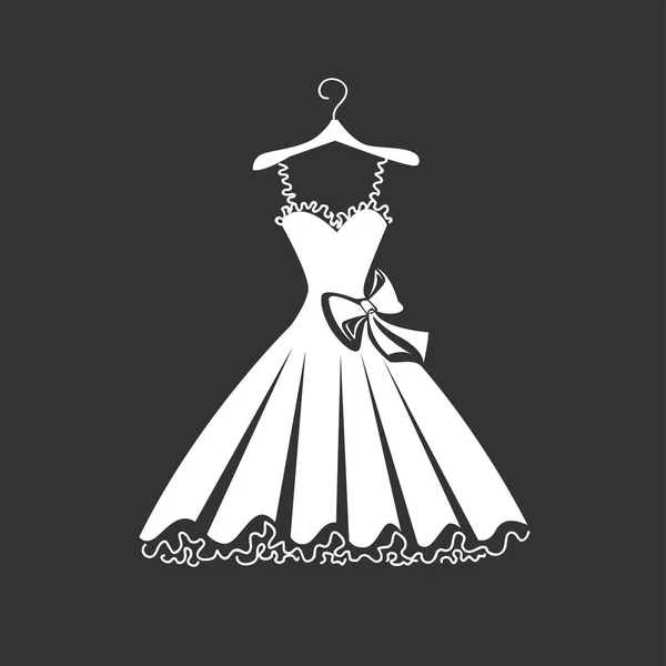 Beautiful dress silhouette — Stock Vector