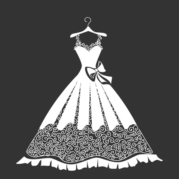 Beautiful dress silhouette — Stock Vector