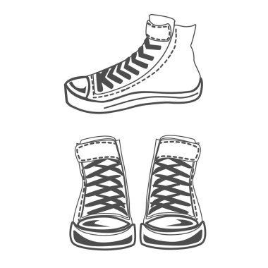 Spor ayakkabı siluet seti