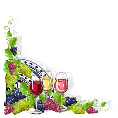 Üzüm ile Vintage çerçeve