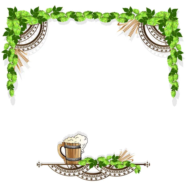 Sör frame vintage elemekkel — Stock Vector