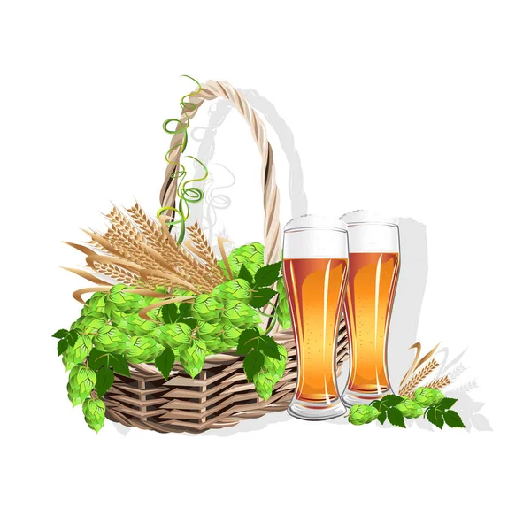 Beer still life — Stock Vector