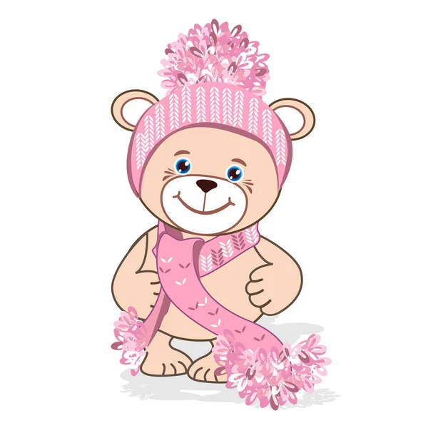 Teddy bear in hat — Stock Vector