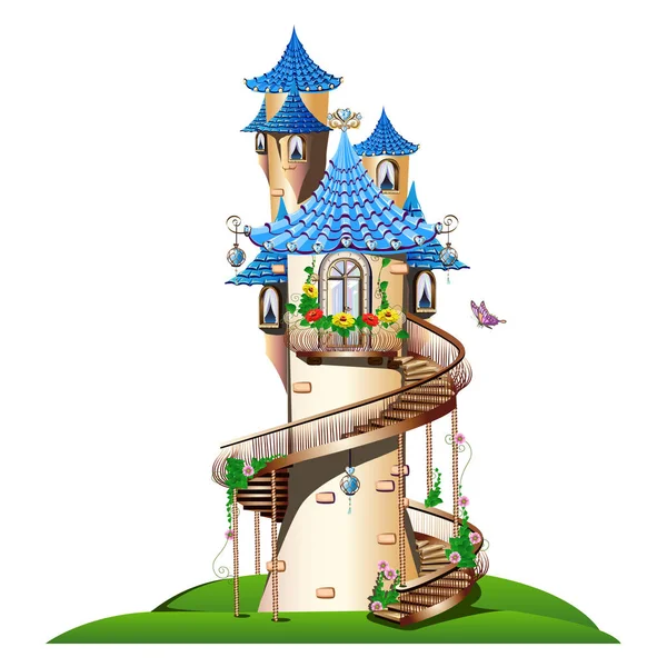 Казкові вежа з балконом — стоковий вектор