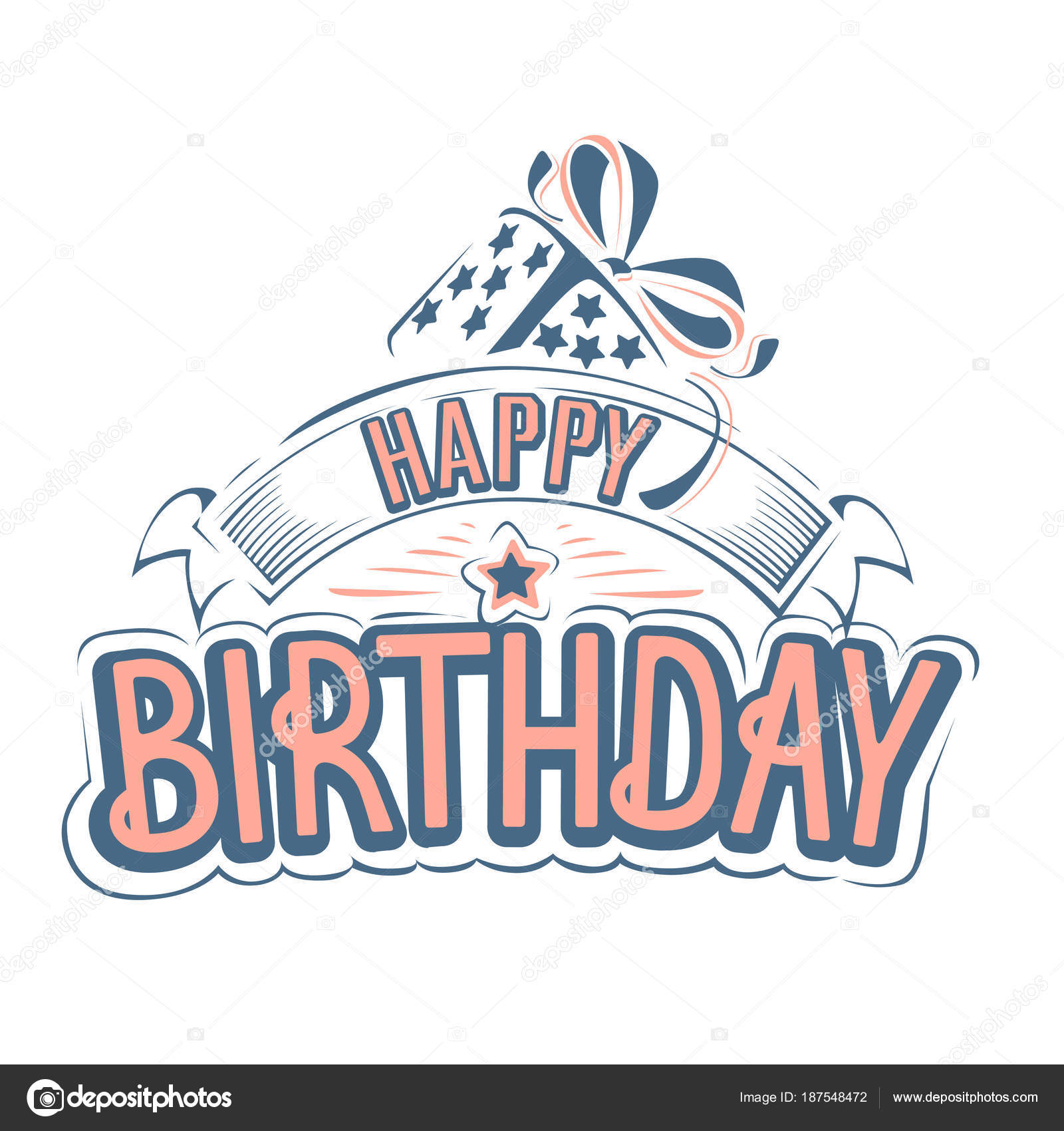 Joyeux Anniversaire Carte Vœux Avec Une Belle Inscription Illustration Vectorielle Image Vectorielle Par Liana12 C Illustration