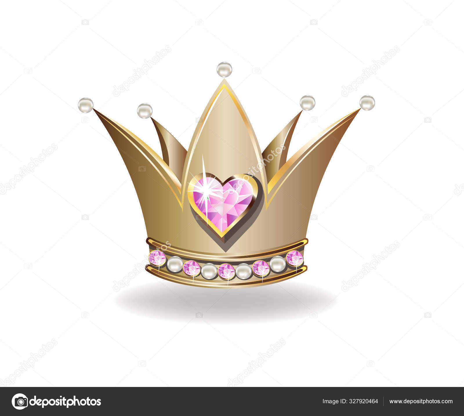 Bela Coroa Princesa Dourada Com Pérolas Jóias Rosa Ilustração Vetorial  Vetor de stock de ©Liana2012 327920464, image size:1600x1433