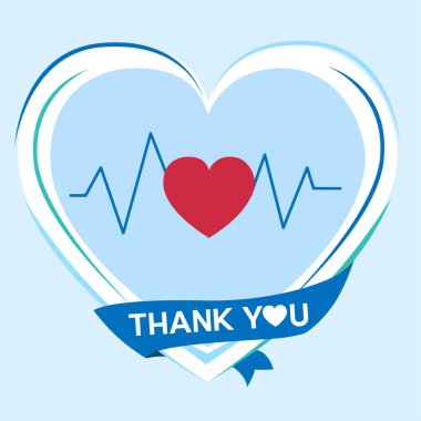 Doktorlara ve hemşirelere yardımları ve hayat kurtardıkları için teşekkür ederim. Vektör illüstrasyonu.