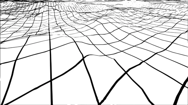 Abstrato fundo wireframe onda poligonal. Ilustração vetorial . — Vetor de Stock