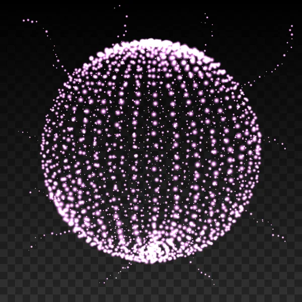 矢量图。由点组成的球体。3d 网格设计。全球网络。技术概念. — 图库矢量图片