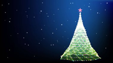 Yılbaşı ağacı yıldız ve yapmazsan kartı. Vektör