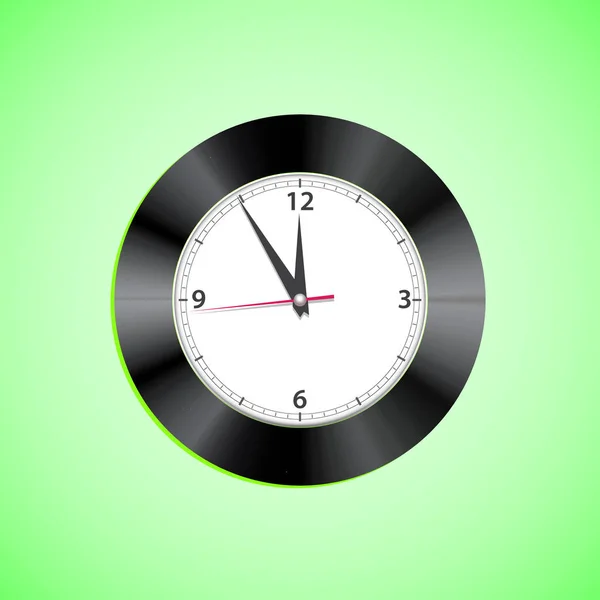 Réveil sur fond vert Vecteur — Image vectorielle