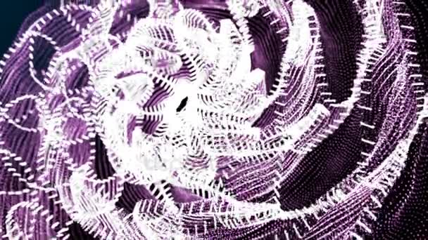 4k Couleur spirale sur noir. Intro. Sphère particulaire 