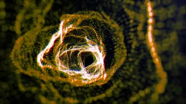 4 k 소개 아름 다운 노란 튜브 Cg 애니메이션 내부를 통해 비행 — 비디오