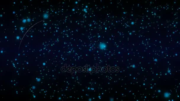 4k Анимационный знак бесконечности среди пыли и звезд — стоковое видео