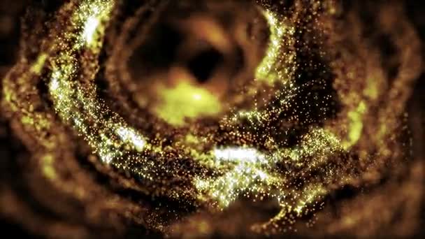 4 k abstracte intro bokeh gouden deeltjes tunnel — Stockvideo
