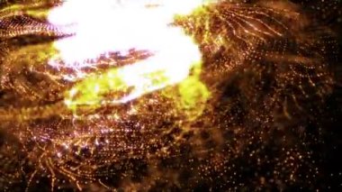 4 k hareketli altın parçacıkları arka plan