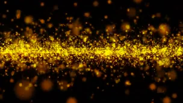 4k Abstract gold particle background — Stock Video